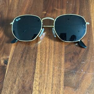 Ray-Ban Black and Gold Leather Case